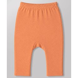 Babyhug 100% Cotton Interlock Knit Full Sleeves Onesies with Leggings & Animal Print - Offwhite & Orange
