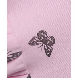 Babyhug Interlock Knit Frock with Half Sleeves and Butterfly Print - Pink