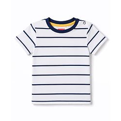 Babyhug Single Jersey Woven Half Sleeves Striped T-Shirt & Joggers Set With Hooded Denim Jacket - Blue Grey & Green