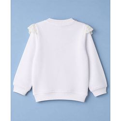 Babyhug 100% Cotton Knit Sweatshirt with Full Sleeves & Floral Print - White