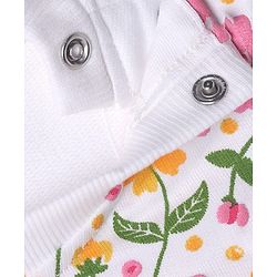 Babyhug 100% Cotton Knit Sweatshirt with Full Sleeves & Floral Print - White