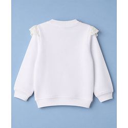 Babyhug 100% Cotton Knit Sweatshirt with Full Sleeves & Floral Print - White