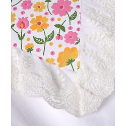 Babyhug 100% Cotton Knit Sweatshirt with Full Sleeves & Floral Print - White