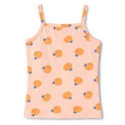 Babyhug 100% Cotton Single Jersey Knit Sleeveless Fruits Printed Slips Pack of 3 - Peach Yellow & Light Blue
