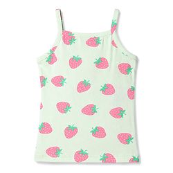 Babyhug 100% Cotton Single Jersey Knit Sleeveless Fruits Printed Slips Pack of 3 - Peach Yellow & Light Blue