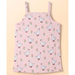 Babyhug 100% Cotton Knit Sleeveless Floral & Birds Printed Slips Pack Of 3 - Light Green Pink & White