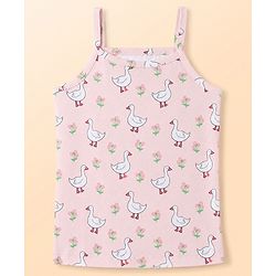 Babyhug 100% Cotton Knit Sleeveless Floral & Birds Printed Slips Pack Of 3 - Light Green Pink & White