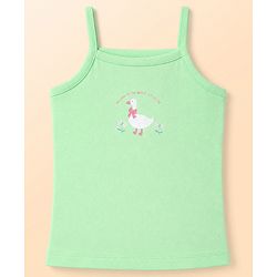 Babyhug 100% Cotton Knit Sleeveless Floral & Birds Printed Slips Pack Of 3 - Light Green Pink & White