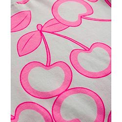 Babyhug 100% Cotton Knit Full Sleeves Cherry Printed Co-ords T-Shirt & Pyjama Night Suit - White