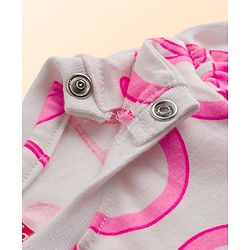 Babyhug 100% Cotton Knit Full Sleeves Cherry Printed Co-ords T-Shirt & Pyjama Night Suit - White