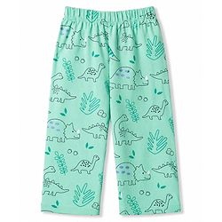 Babyhug 100% Cotton Knit Full Sleeves Dino Printed Co-Ords T-Shirt & Pyjama Night Suit - Green