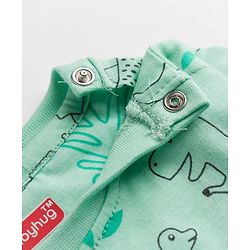 Babyhug 100% Cotton Knit Full Sleeves Dino Printed Co-Ords T-Shirt & Pyjama Night Suit - Green