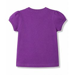 Babyhug Cotton Knit Half Sleeves Hearts Printed T-Shirt & Capri Pant Night Suit - Purple