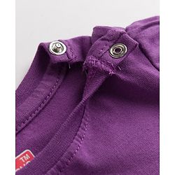 Babyhug Cotton Knit Half Sleeves Hearts Printed T-Shirt & Capri Pant Night Suit - Purple