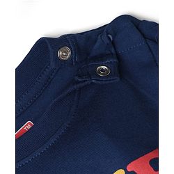 Babyhug Cotton Knit Half Sleeves T-Shirt & Shorts Night Suit With Game Print - Navy Blue