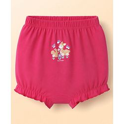 Babyhug 100% Cotton Knit Polka Dots & Floral Printed Bloomers Pack of 3 - Dark Pink & White