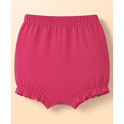 Babyhug 100% Cotton Knit Polka Dots & Floral Printed Bloomers Pack of 3 - Dark Pink & White