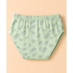 Babyhug 100% Cotton Knit Briefs With Animal Print Pack of 3 - Light Green, Lavender & White