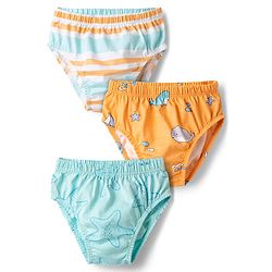 Babyhug 100% Cotton Knit Striped & Sea Life Printed Briefs Pack Of 3 - Multicolor