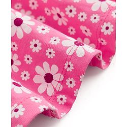 Babyhug Single Jersey Knit Sleeveless Floral Printed Frock With Bloomer & Bow Applique - Multicolor
