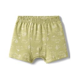 Babyhug 100% Cotton Single Jersey Knit Striped & Animals Printed Trunks Pack of 3 -Olive & Cream