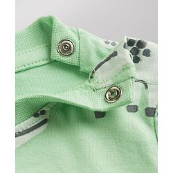 Babyhug 100% Cotton Knit Half Sleeves Striped & Animal Printed T-Shirts Pack Of 3 -Light Green & White