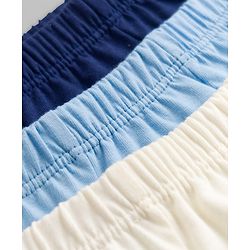 Babyhug 100% Cotton Knit Briefs Pack of 3 - Navy Blue, White & Light Blue