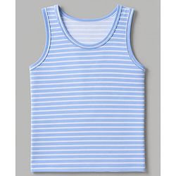 Babyhug 100% Cotton Single Jersey Knit Sleeveless Sandos with Stripes & Car Print Pack of 3 - White Tan & Blue
