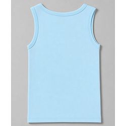 Babyhug 100% Cotton Single Jersey Knit Sleeveless Striped Sando With Teddy Print Pack of 3 - Yellow, White & Sky Blue