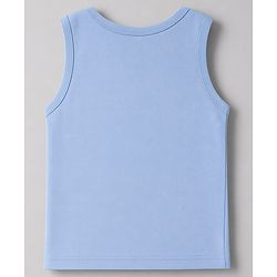 Babyhug 100% Cotton Single Jersey Knit Sleeveless Sando Pack of 3 - Blue,White, Light Blue