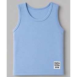 Babyhug 100% Cotton Single Jersey Knit Sleeveless Sando Pack of 3 - Blue,White, Light Blue