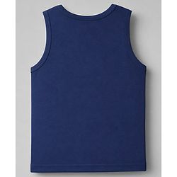 Babyhug 100% Cotton Single Jersey Knit Sleeveless Sando Pack of 3 - Blue,White, Light Blue