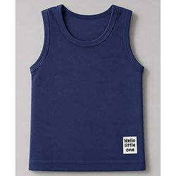 Babyhug 100% Cotton Single Jersey Knit Sleeveless Sando Pack of 3 - Blue,White, Light Blue