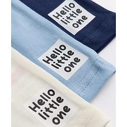 Babyhug 100% Cotton Single Jersey Knit Sleeveless Sando Pack of 3 - Blue,White, Light Blue