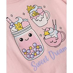 Babyhug Cotton Knit Half  Sleeves Polka Dots Printed T-Shirt & Shorts Night Suit - Light Pink