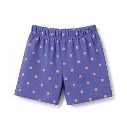 Babyhug Cotton Knit Half  Sleeves Polka Dots Printed T-Shirt & Shorts Night Suit - Light Pink