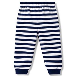 Babyhug Cotton Knit Full Sleeves Dino Printed & Striped Pyjama Night Suit - Navy Blue
