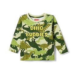 Babyhug 100% Cotton Knit Full Sleeves T-Shirt & Pyjama Co-Ord Night Suit With Dino Print - Green