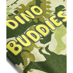 Babyhug 100% Cotton Knit Full Sleeves T-Shirt & Pyjama Co-Ord Night Suit With Dino Print - Green