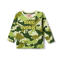Babyhug 100% Cotton Knit Full Sleeves T-Shirt & Pyjama Co-Ord Night Suit With Dino Print - Green