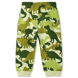 Babyhug 100% Cotton Knit Full Sleeves T-Shirt & Pyjama Co-Ord Night Suit With Dino Print - Green