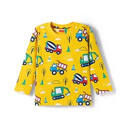 Babyhug 100% Cotton Knit Full Sleeves Co-Ords Pyjama & Shorts Night Suit with JCB Print Pack of 2 - Multicolour
