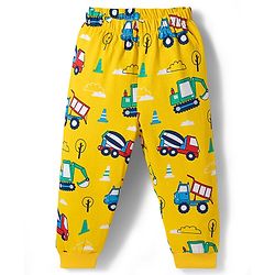 Babyhug 100% Cotton Knit Full Sleeves Co-Ords Pyjama & Shorts Night Suit with JCB Print Pack of 2 - Multicolour