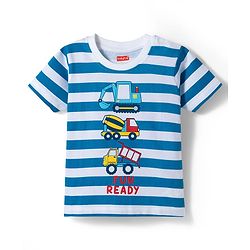 Babyhug 100% Cotton Knit Full Sleeves Co-Ords Pyjama & Shorts Night Suit with JCB Print Pack of 2 - Multicolour