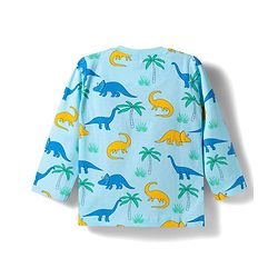 Babyhug 100% Cotton Knit Full Sleeves Co-ords T-Shirt Pyjama & Half Sleeves Short Night Suit Dino Print Pack of 2 - Multicolour