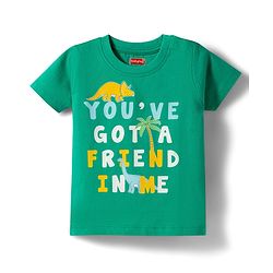 Babyhug 100% Cotton Knit Full Sleeves Co-ords T-Shirt Pyjama & Half Sleeves Short Night Suit Dino Print Pack of 2 - Multicolour