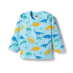 Babyhug 100% Cotton Knit Full Sleeves Co-ords T-Shirt Pyjama & Half Sleeves Short Night Suit Dino Print Pack of 2 - Multicolour
