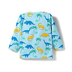 Babyhug 100% Cotton Knit Full Sleeves Co-ords T-Shirt Pyjama & Half Sleeves Short Night Suit Dino Print Pack of 2 - Multicolour