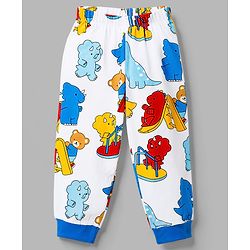 Babyhug Cotton Knit Full Sleeves  Animals Printed Co-Ords T-Shirt & Pyjama Night Suit Pack of 2 -Multicolour
