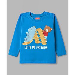 Babyhug Cotton Knit Full Sleeves  Animals Printed Co-Ords T-Shirt & Pyjama Night Suit Pack of 2 -Multicolour
